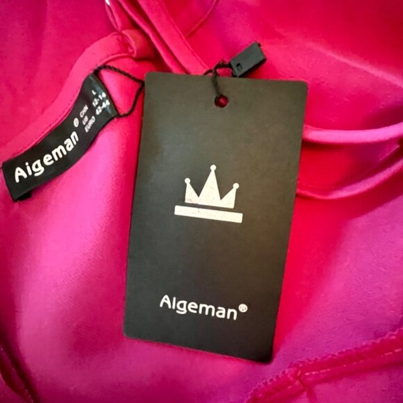 Aigeman Spaghetti Strap V Neck Front Cross Slit Dress Women's Size 12-14 - Picture 8 of 10